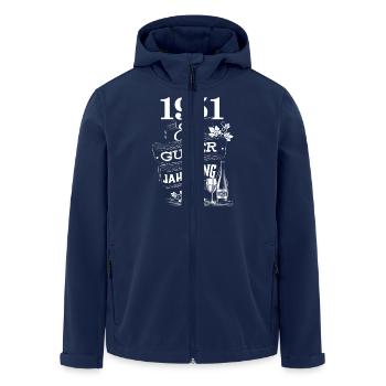 1951 Geburtsjahr Geburtstag Jahrgang - Recycelte Männer Softshell-Jacke von Stanley/Stella - Navy - Vorne - AI Model Male 185 light (185cm)