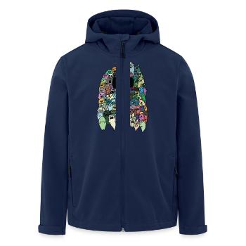 Geist - Recycelte Männer Softshell-Jacke von Stanley/Stella - Navy - Vorne - AI Model Male 185 light (185cm)