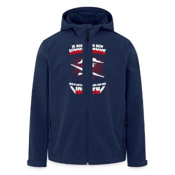 Flieger je näher ich dem Himmel komme - Recycelte Männer Softshell-Jacke von Stanley/Stella - Navy - Vorne - AI Model Male 185 light (185cm)