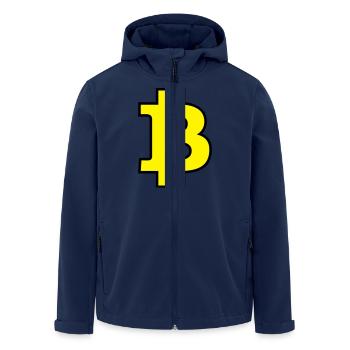 Bitcoin Satoshi Nakamoto - Recycelte Männer Softshell-Jacke von Stanley/Stella - Navy - Vorne - AI Model Male 185 light (185cm)