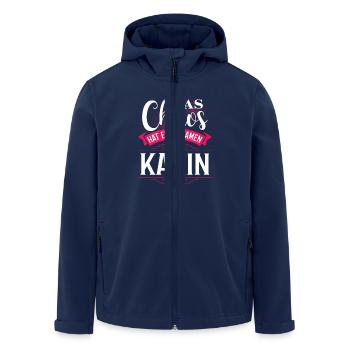 KARIN - Chaos - Recycelte Männer Softshell-Jacke von Stanley/Stella - Navy - Vorne - AI Model Male 185 light (185cm)