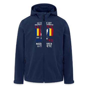 Tempête Roumains - Veste softshell homme en polyester recyclé Stanley/Stella - marine - Devant - AI Model Male 185 light (185cm)