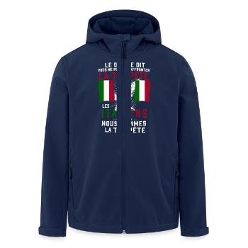 Tempête Italiens - Veste softshell homme en polyester recyclé Stanley/Stella - marine - Devant - AI Model Male 185 light (185cm)
