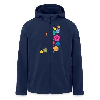 New Age Flower Power - Recycelte Männer Softshell-Jacke von Stanley/Stella - Navy - Vorne - AI Model Male 185 light (185cm)