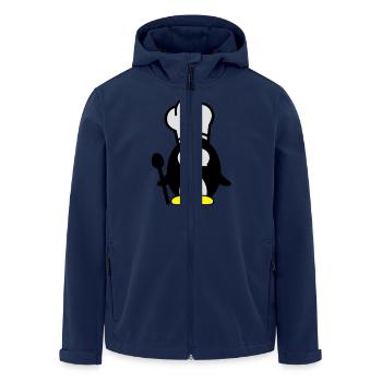 penguin_chefkoch__f3 - Recycelte Männer Softshell-Jacke von Stanley/Stella - Navy - Vorne - AI Model Male 185 light (185cm)