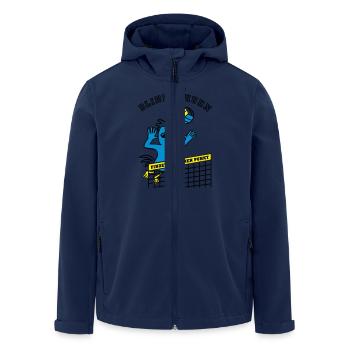 Blindes Huhn Volleyball - Recycelte Männer Softshell-Jacke von Stanley/Stella - Navy - Vorne - AI Model Male 185 light (185cm)