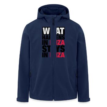 What Happens in Ibiza Stays in ibiza - Men’s Recycled Softshell Jacket by Stanley/Stella - navy - Front - AI Model Male 185 light (185cm)