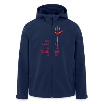 Eine Thüringer vom Grill! (3C) - Recycelte Männer Softshell-Jacke von Stanley/Stella - Navy - Vorne - AI Model Male 185 light (185cm)