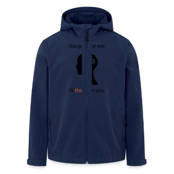 You Pray. I Think. - Men’s Recycled Softshell Jacket by Stanley/Stella - navy - Front - AI Model Male 185 light (185cm)