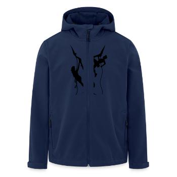 some woman girl climbing Mountain Mountaineer moun - Men’s Recycled Softshell Jacket by Stanley/Stella - navy - Front - AI Model Male 185 light (185cm)