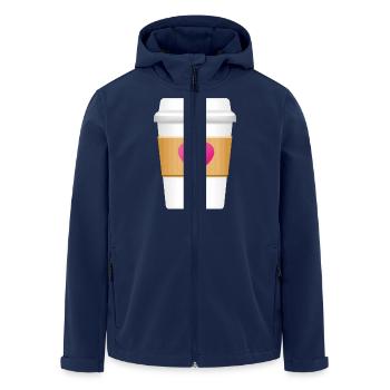 Smiley Coffee Mug - Recycelte Männer Softshell-Jacke von Stanley/Stella - Navy - Vorne - AI Model Male 185 light (185cm)