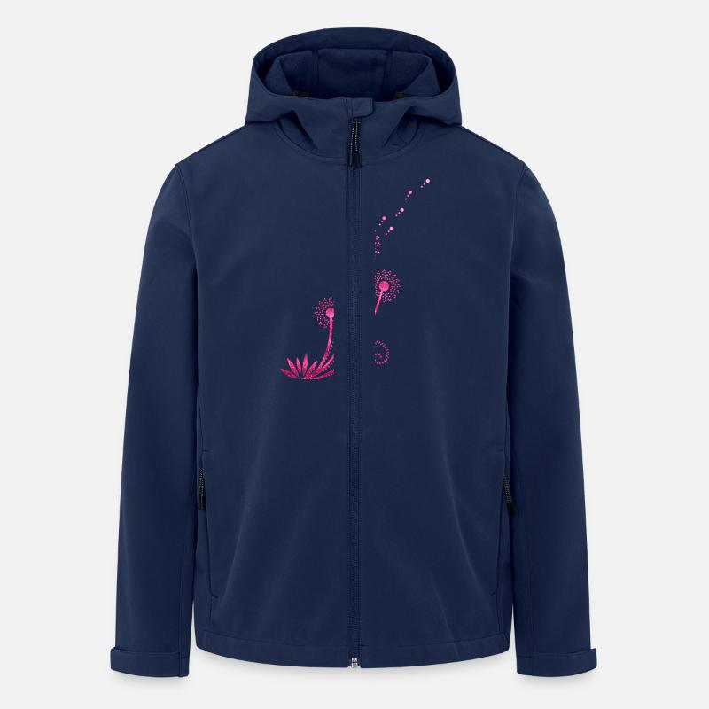Dandelion, Blowball, summer, spring, gift, flower - Men’s Recycled Softshell Jacket by Stanley/Stella - navy