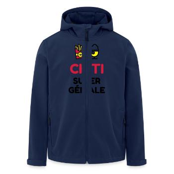 Ch'ti / Nord / Chti / Ch'ti mi / Nordiste - Veste softshell homme en polyester recyclé Stanley/Stella - marine - Devant - AI Model Male 185 light (185cm)