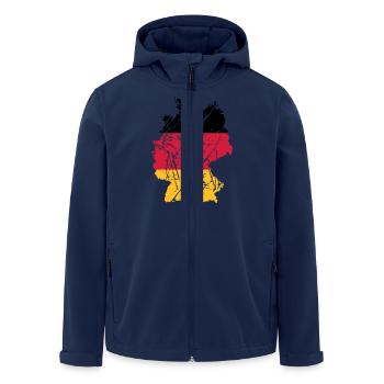scratch cracks map country 3 colors germany nation - Men’s Recycled Softshell Jacket by Stanley/Stella - navy - Front - AI Model Male 185 light (185cm)