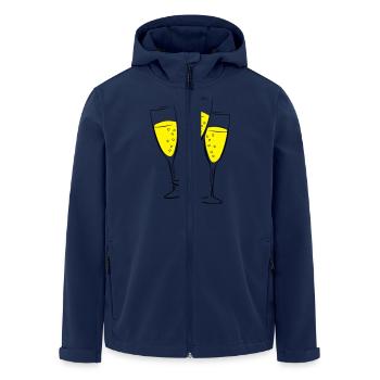 sekt glaeser illustration - Recycelte Männer Softshell-Jacke von Stanley/Stella - Navy - Vorne - AI Model Male 185 light (185cm)