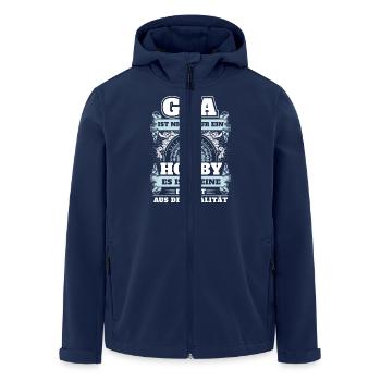 Goa - Nicht nur Hobby - Recycelte Männer Softshell-Jacke von Stanley/Stella - Navy - Vorne - AI Model Male 185 light (185cm)