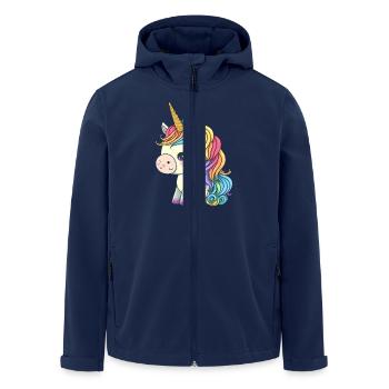 00246 süßes Baby Einhorn mit Regenbogenmähne - Recycelte Männer Softshell-Jacke von Stanley/Stella - Navy - Vorne - AI Model Male 185 light (185cm)