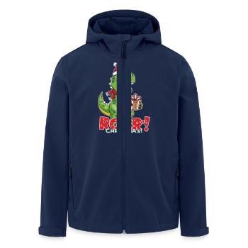 Weihnachtlicher Dinosaurier – ROAR - Recycelte Männer Softshell-Jacke von Stanley/Stella - Navy - Vorne - AI Model Male 185 light (185cm)