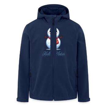Snowman Schneemann Hello Winter - Men’s Recycled Softshell Jacket by Stanley/Stella - navy - Front - AI Model Male 185 light (185cm)