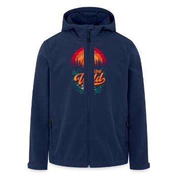 Stay Wild Sunset Adventure - Recycelte Männer Softshell-Jacke von Stanley/Stella - Navy - Vorne - AI Model Male 185 light (185cm)