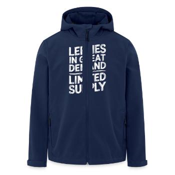 Proud of left-handers - Men’s Recycled Softshell Jacket by Stanley/Stella - navy - Front - AI Model Male 185 light (185cm)