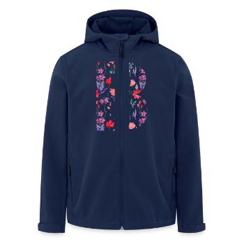 Personalized floral letter b - gift idea - Men’s Recycled Softshell Jacket by Stanley/Stella - navy - Front - AI Model Male 185 light (185cm)