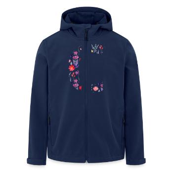 Lettre c personnalisée floral - idée cadeau - Veste softshell homme en polyester recyclé Stanley/Stella - marine - Devant - AI Model Male 185 light (185cm)