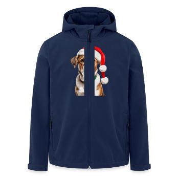 Chien mignon avec chapeau de Noël - Veste softshell homme en polyester recyclé Stanley/Stella - marine - Devant - AI Model Male 185 light (185cm)