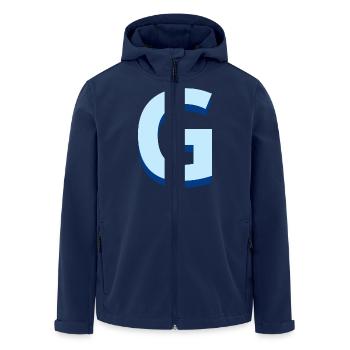 Pop und moderner blauer Buchstabe g - Recycelte Männer Softshell-Jacke von Stanley/Stella - Navy - Vorne - AI Model Male 185 light (185cm)