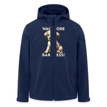 Wag more, bark less! - Recycelte Männer Softshell-Jacke von Stanley/Stella - Navy - Vorne - AI Model Male 185 light (185cm)