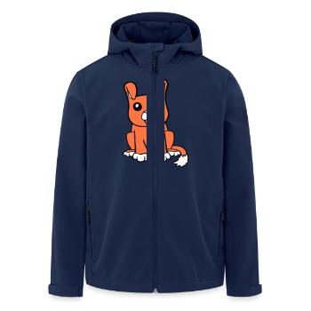 Hund Sitzt Süß Kleiner Glücklicher Welpe Haustier - Recycelte Männer Softshell-Jacke von Stanley/Stella - Navy - Vorne - AI Model Male 185 light (185cm)