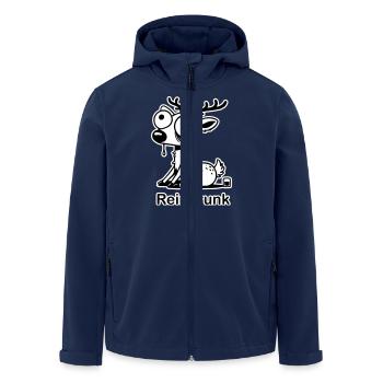 Funny drunk deer - "Reindrunk" Design - Men’s Recycled Softshell Jacket by Stanley/Stella - navy - Front - AI Model Male 185 light (185cm)