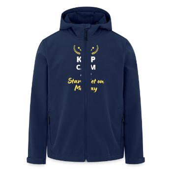 Keep Calm and Start Diet Monday - Men’s Recycled Softshell Jacket by Stanley/Stella - navy - Front - AI Model Male 185 light (185cm)