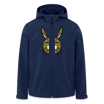 Bunny Funny Face Smile Happy Friendly - Men’s Recycled Softshell Jacket by Stanley/Stella - navy - Front - AI Model Male 185 light (185cm)