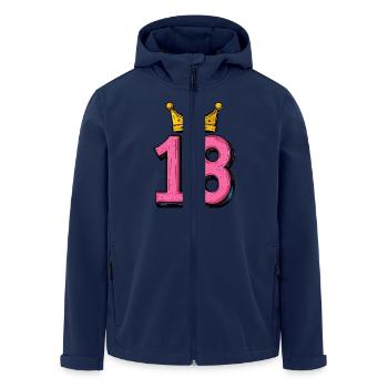 18 Zahl Trikot Krone - Recycelte Männer Softshell-Jacke von Stanley/Stella - Navy - Vorne - AI Model Male 185 light (185cm)