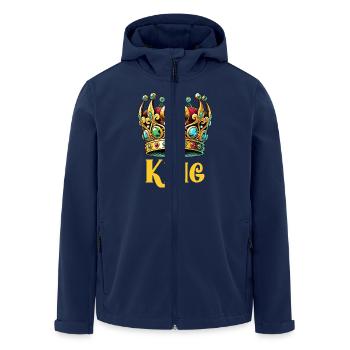 krone king - Recycelte Männer Softshell-Jacke von Stanley/Stella - Navy - Vorne - AI Model Male 185 light (185cm)