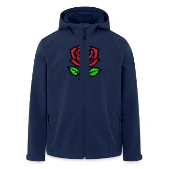 Icône de fleur de rose - Veste softshell homme en polyester recyclé Stanley/Stella - marine - Devant - AI Model Male 185 light (185cm)