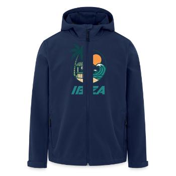 Ibiza Island Beach Bar - Men’s Recycled Softshell Jacket by Stanley/Stella - navy - Front - AI Model Male 185 light (185cm)