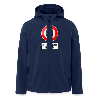 80 years shield slowly - Men’s Recycled Softshell Jacket by Stanley/Stella - navy - Front - AI Model Male 185 light (185cm)