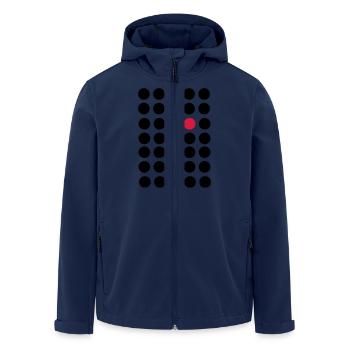 Points, Art Design de mode, Think Different, être - Veste softshell homme en polyester recyclé Stanley/Stella - marine - Devant - AI Model Male 185 light (185cm)