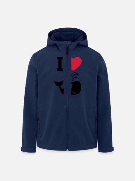 J'aime les baleines! - Veste softshell homme en polyester recyclé Stanley/Stella - marine