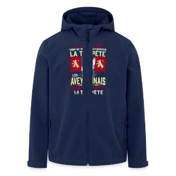 Tempête Aveyronnais - Veste softshell homme en polyester recyclé Stanley/Stella - marine - Devant - AI Model Male 185 light (185cm)