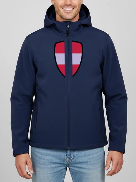 österreich fahne - Recycelte Männer Softshell-Jacke von Stanley/Stella - Navy - Vorne - AI Model Male 185 light (185cm)