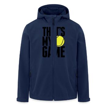tennis - that's my game - Men’s Recycled Softshell Jacket by Stanley/Stella - navy - Front - AI Model Male 185 light (185cm)