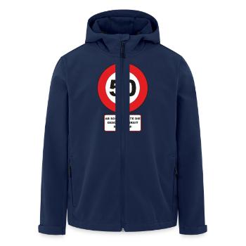 50. Geburtstag Geschenk 50er - Recycelte Männer Softshell-Jacke von Stanley/Stella - Navy - Vorne - AI Model Male 185 light (185cm)