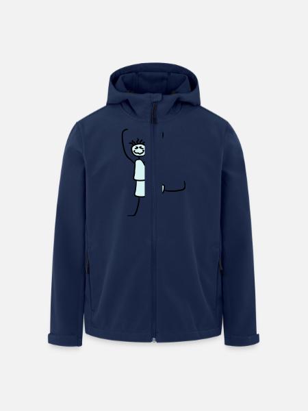 Szalony szczęśliwy taniec zabawny chłopak - Męska kurtka softshell z poliestru z recyklingu Stanley/Stella - granatowy