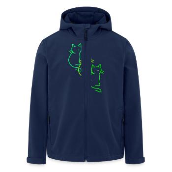 Années 80 Années 90 Rétro Vintage Chats Chat Chaton - Veste softshell homme en polyester recyclé Stanley/Stella - marine - Devant - AI Model Male 185 light (185cm)