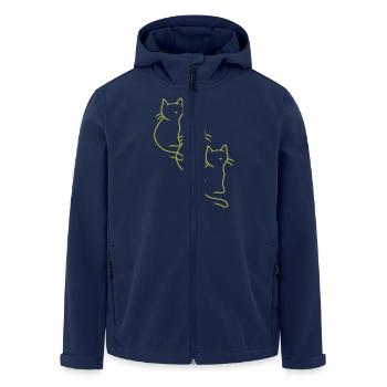 Cats, Kittens, Cats, Cat Parents, Domestic Cat, 80s - Men’s Recycled Softshell Jacket by Stanley/Stella - navy - Front - AI Model Male 185 light (185cm)