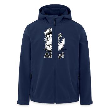 Cute Seaman Otter Holding A Postcard In A Bottle - Men’s Recycled Softshell Jacket by Stanley/Stella - navy - Front - AI Model Male 185 light (185cm)
