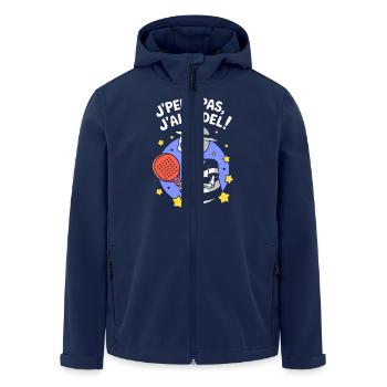 J' peux pas j'ai Padel ! - Veste softshell homme en polyester recyclé Stanley/Stella - marine - Devant - AI Model Male 185 light (185cm)